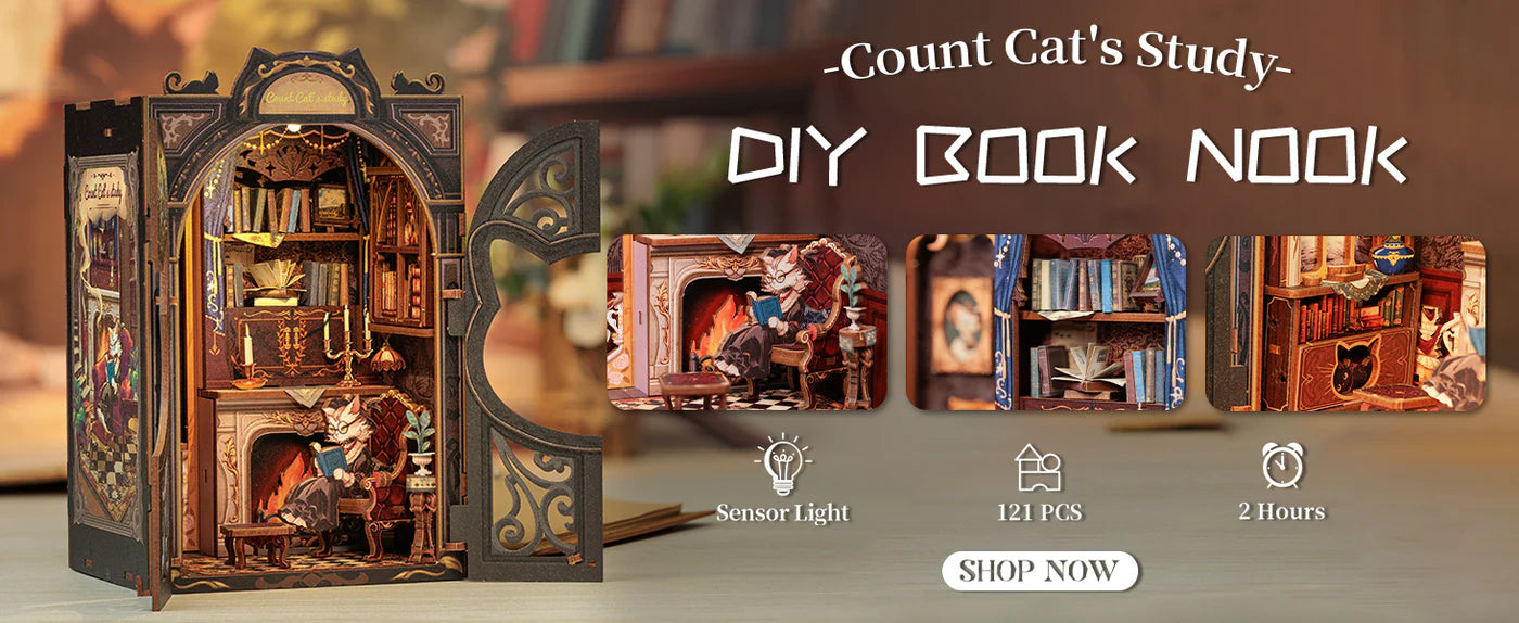 Cutefetti Count Cat's Study DIY Kit
