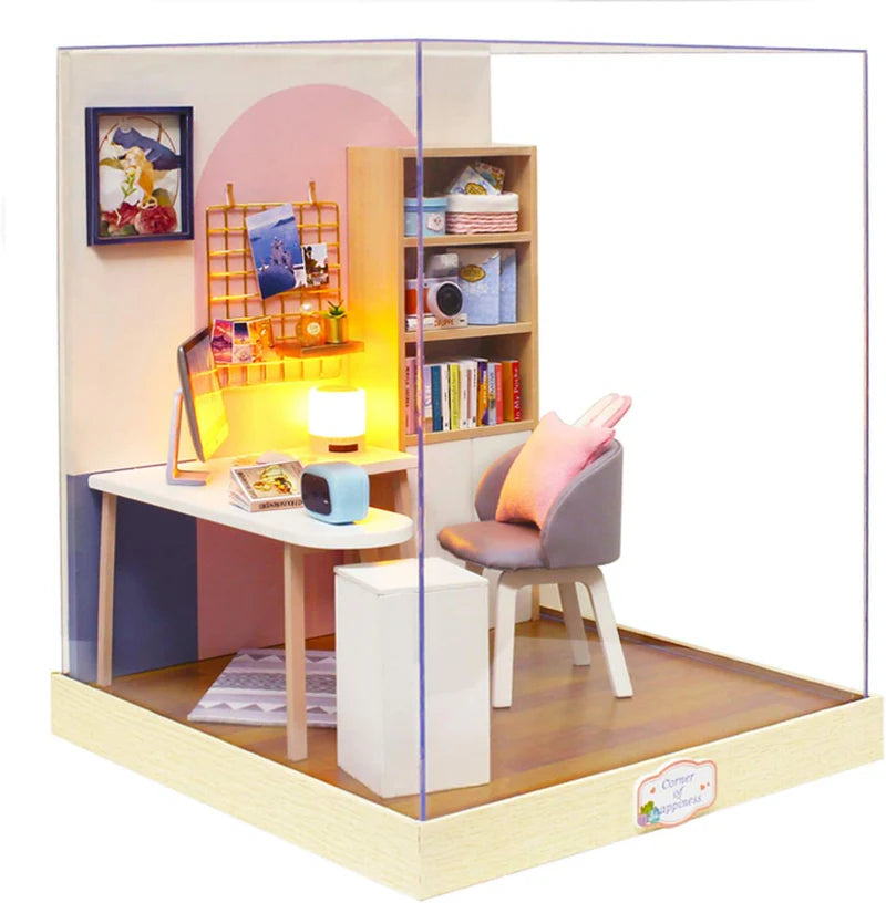 Cutefetti DIY Dollhouse - Corner House of Happiness Series Miniature Kit - World of Creativity