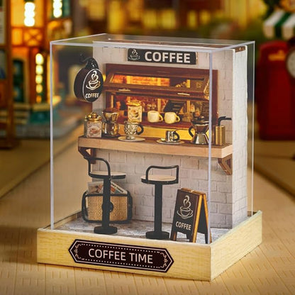 Cutefetti DIY Dollhouse - Corner of Happiness Series Miniature Kit - Coffee Time