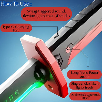 LED Sword with Mist Spray Mode