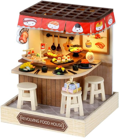 Cutefetti DIY Dollhouse - Corner of Happiness Series Miniature Kit - Revolving Food House