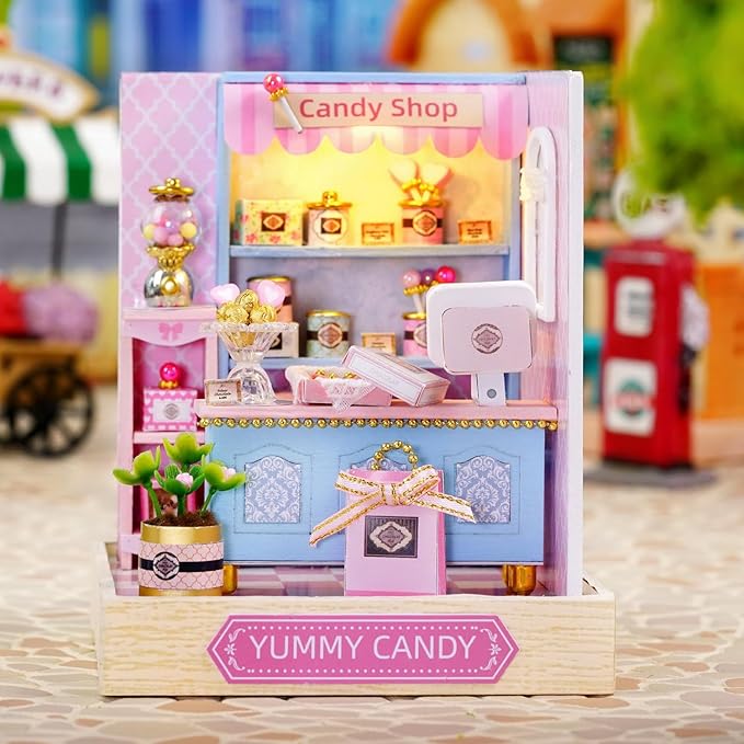 Cutefetti DIY Dollhouse - Corner of Happiness Series Miniature Kit - Yummy Candy