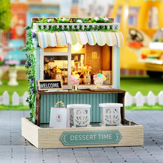 Cutefetti DIY Dollhouse - Corner of Happiness Series Miniature Kit - Dessert Time