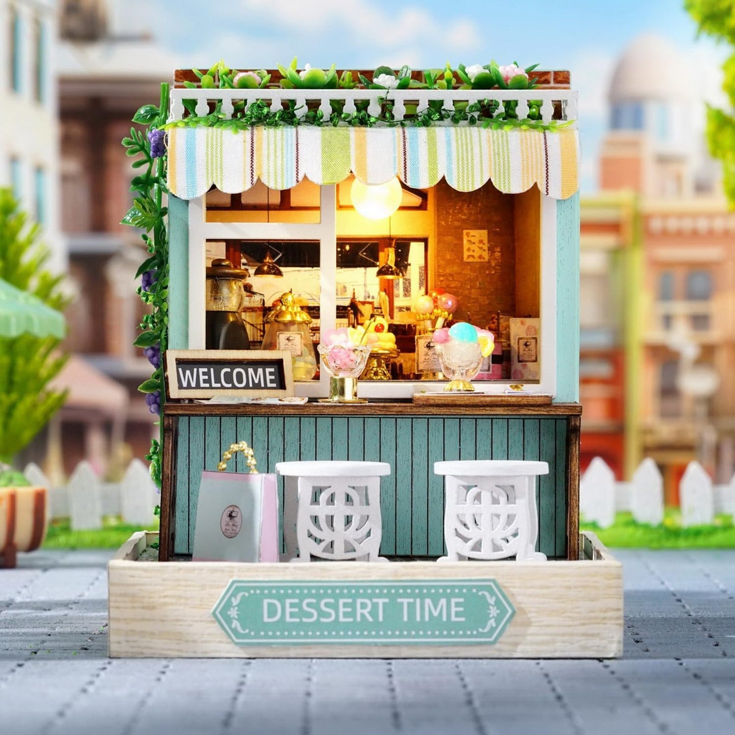 Cutefetti DIY Dollhouse - Corner of Happiness Series Miniature Kit - Dessert Time