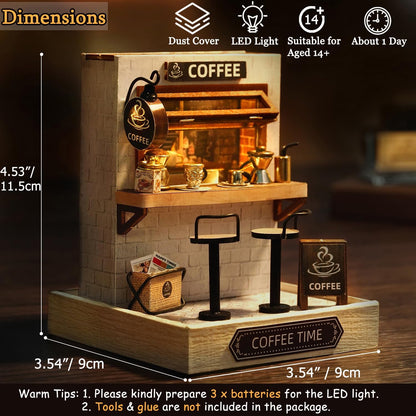 Cutefetti DIY Dollhouse - Corner of Happiness Series Miniature Kit - Coffee Time