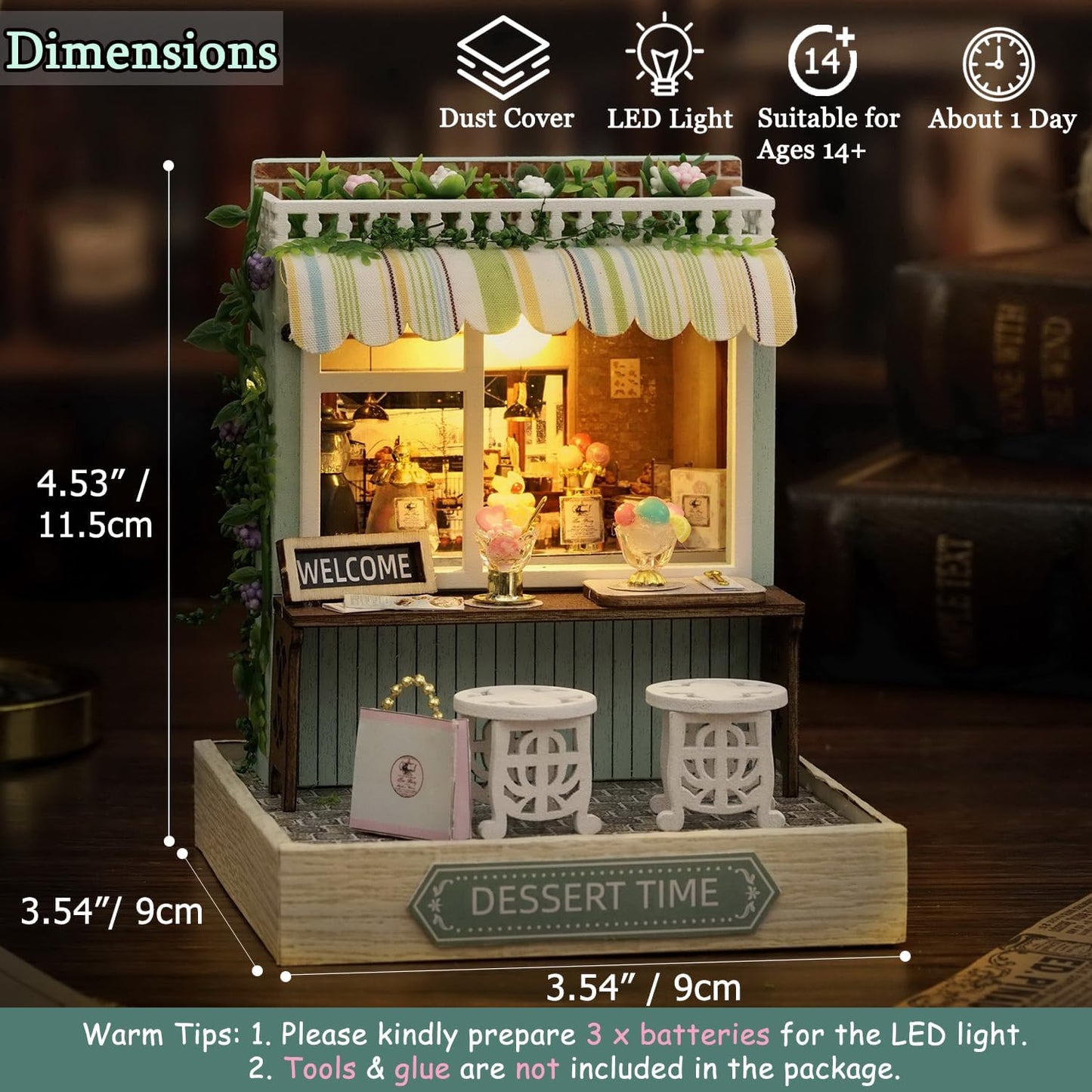 Cutefetti DIY Dollhouse - Corner of Happiness Series Miniature Kit - Dessert Time
