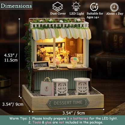 Cutefetti DIY Dollhouse - Corner of Happiness Series Miniature Kit - Dessert Time