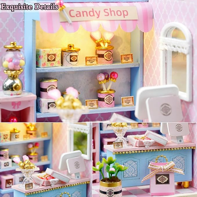 Cutefetti DIY Dollhouse - Corner of Happiness Series Miniature Kit - Yummy Candy