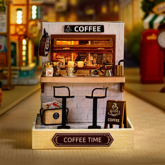 Cutefetti DIY Dollhouse - Corner of Happiness Series Miniature Kit - Coffee Time