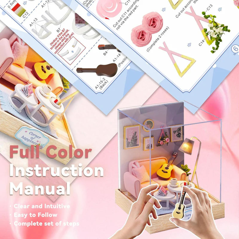 Cutefetti Diy Dollhouse - Corner of Happiness Series Miniature Kit - Afternoon Tea Time