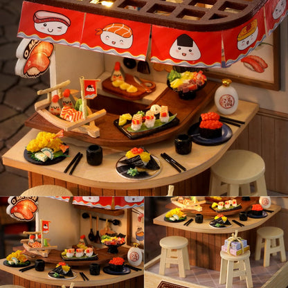 Cutefetti DIY Dollhouse - Corner of Happiness Series Miniature Kit - Revolving Food House