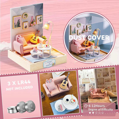 Cutefetti Diy Dollhouse - Corner of Happiness Series Miniature Kit - Afternoon Tea Time