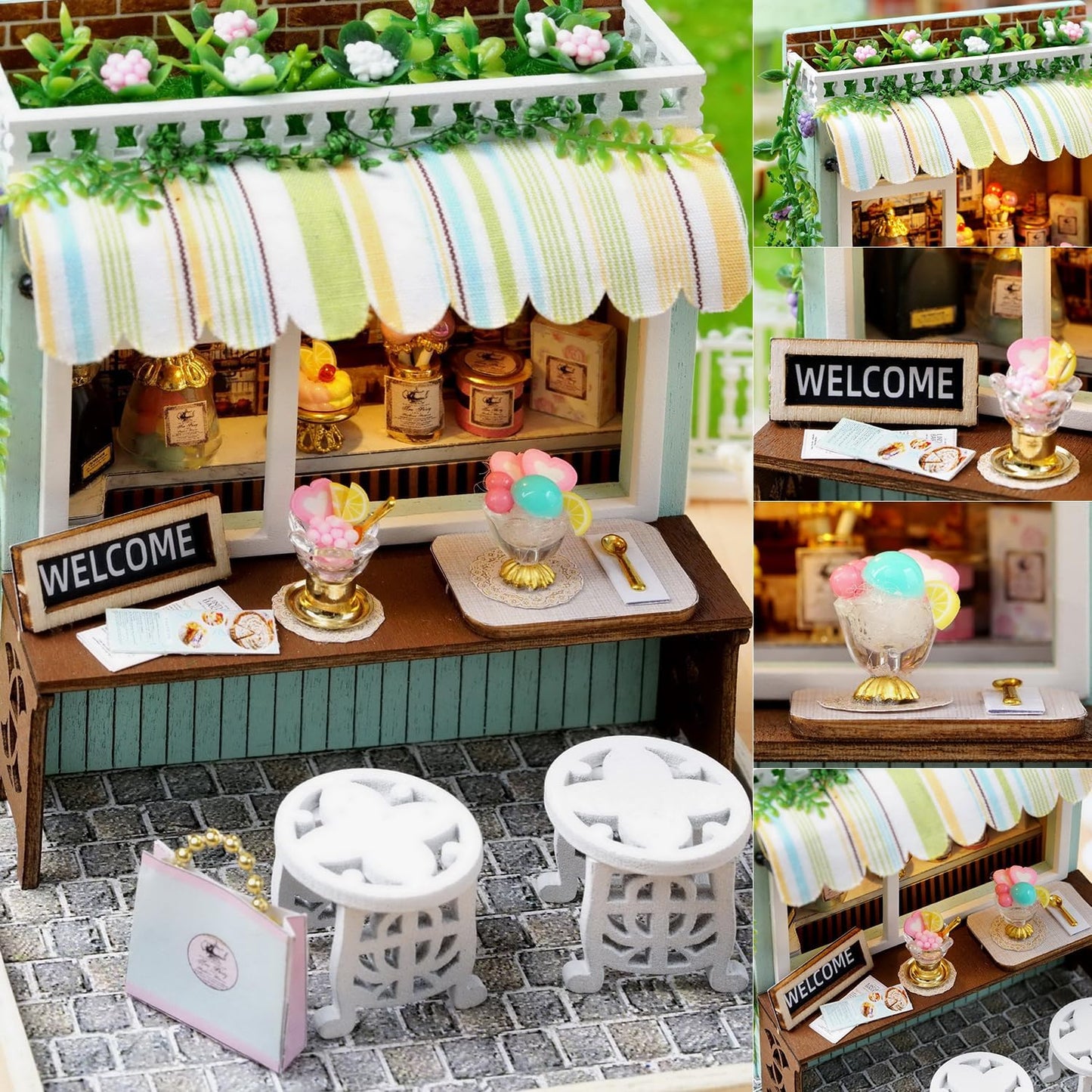 Cutefetti DIY Dollhouse - Corner of Happiness Series Miniature Kit - Dessert Time