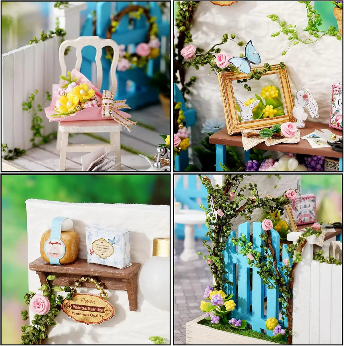 Cutefetti DIY Dollhouse - Corner of Happiness Series Miniature Kit - Corner of Garden