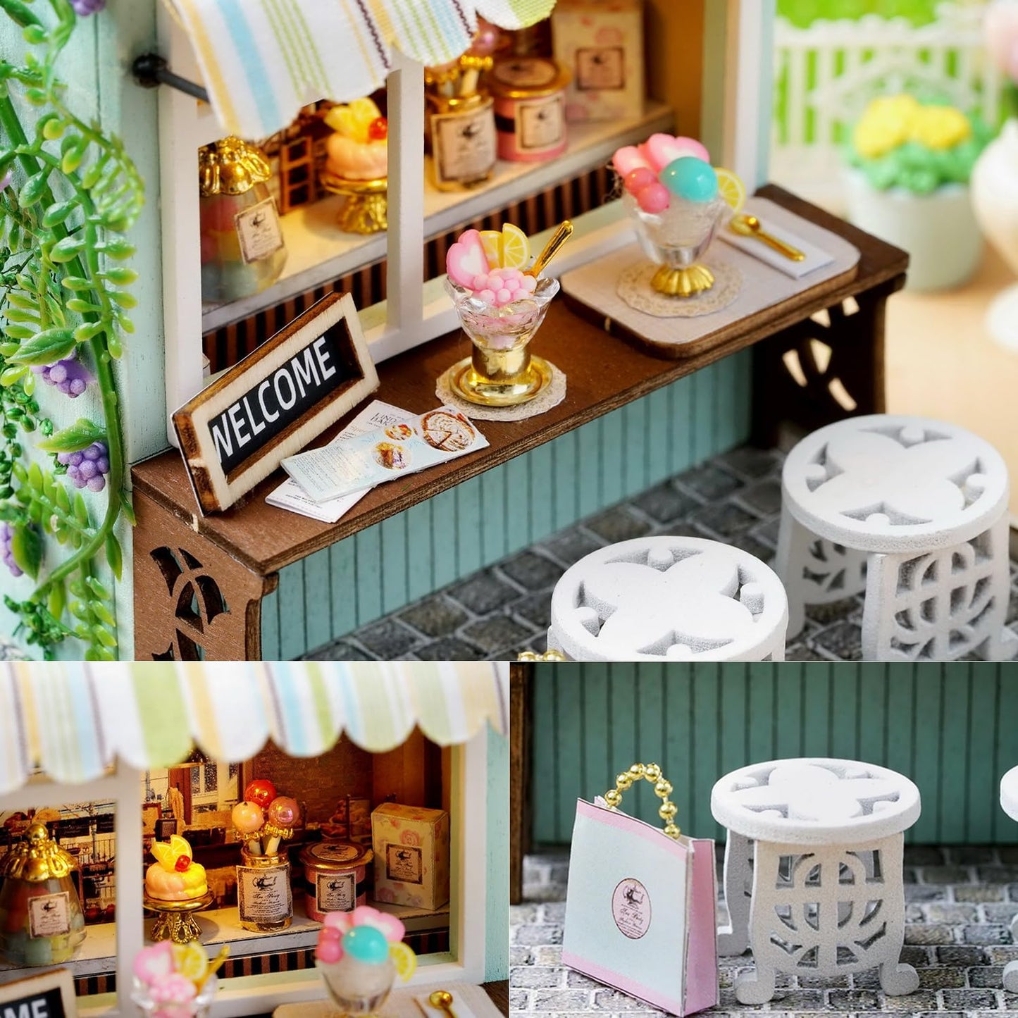Cutefetti DIY Dollhouse - Corner of Happiness Series Miniature Kit - Dessert Time