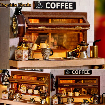 Cutefetti DIY Dollhouse - Corner of Happiness Series Miniature Kit - Coffee Time