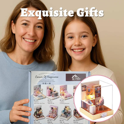 Cutefetti DIY Dollhouse - Corner House of Happiness Series Miniature Kit - World of Creativity