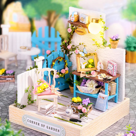Cutefetti DIY Dollhouse - Corner of Happiness Series Miniature Kit - Corner of Garden