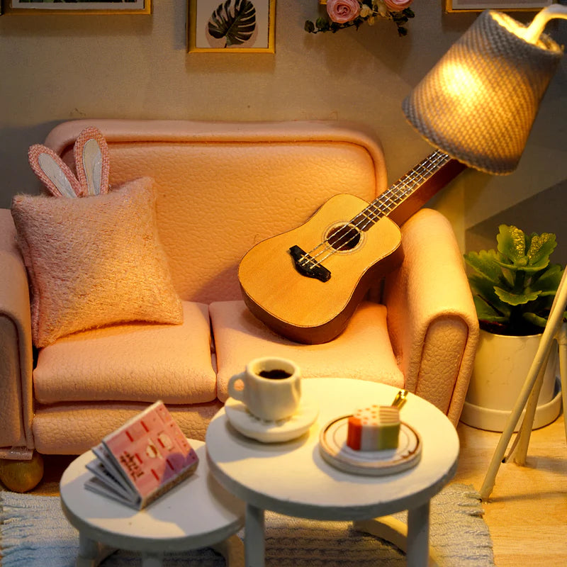 Cutefetti Diy Dollhouse - Corner of Happiness Series Miniature Kit - Afternoon Tea Time