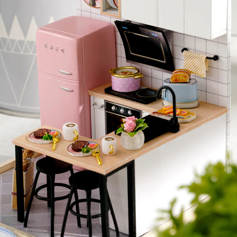 Cutefetti DIY Dollhouse - Corner of Happiness Series Miniature Kit - Taste Of Life