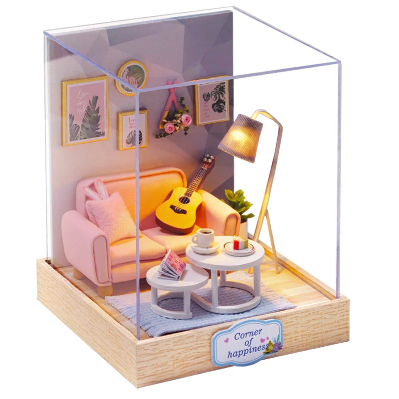 Cutefetti Diy Dollhouse - Corner of Happiness Series Miniature Kit - Afternoon Tea Time