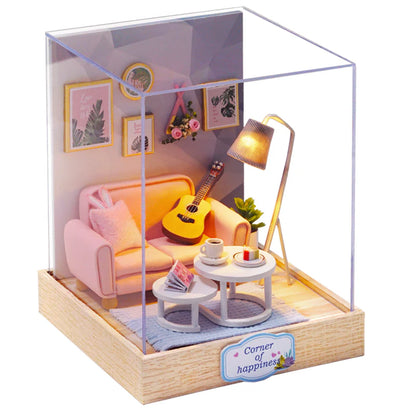 Cutefetti Diy Dollhouse - Corner of Happiness Series Miniature Kit - Afternoon Tea Time