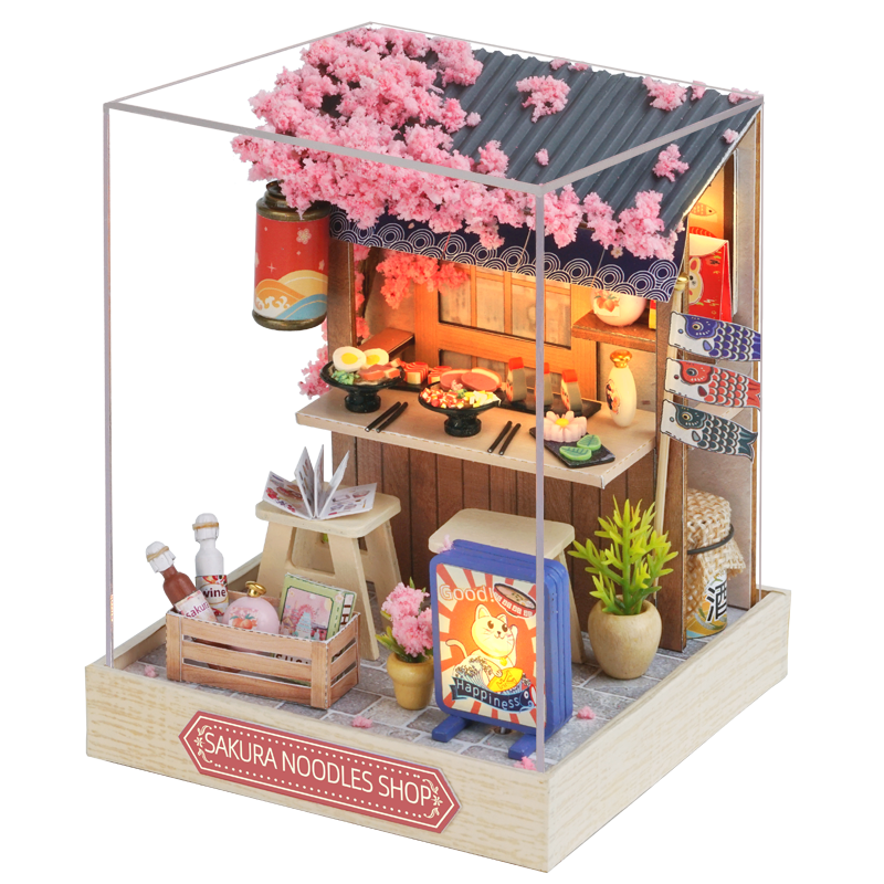 Cutefetti DIY Dollhouse - Corner of Happiness Series Miniature Kit - Sakura Noodle Shop