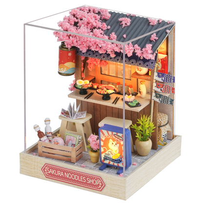 Cutefetti DIY Dollhouse - Corner of Happiness Series Miniature Kit - Sakura Noodle Shop