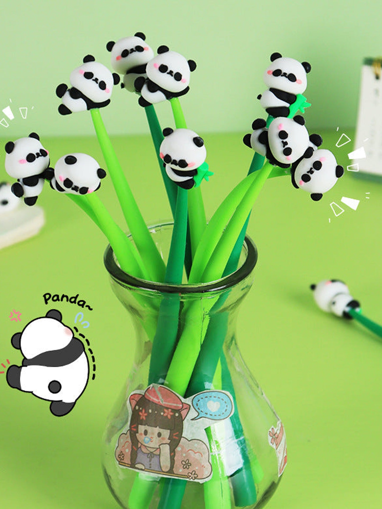 Long Panda Silicon Gel Pen