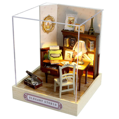 Cutefetti DIY Dollhouse - Corner of Happiness Series Miniature Kit - Elegant Studio