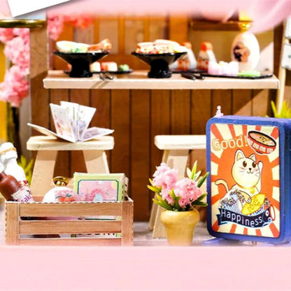 Cutefetti DIY Dollhouse - Corner of Happiness Series Miniature Kit - Sakura Noodle Shop