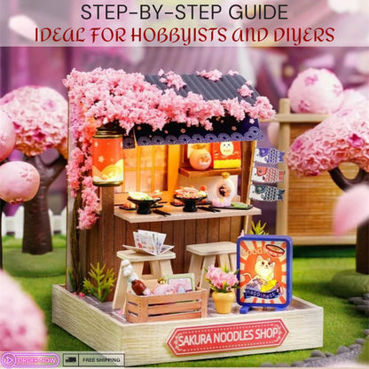 Cutefetti DIY Dollhouse - Corner of Happiness Series Miniature Kit - Sakura Noodle Shop