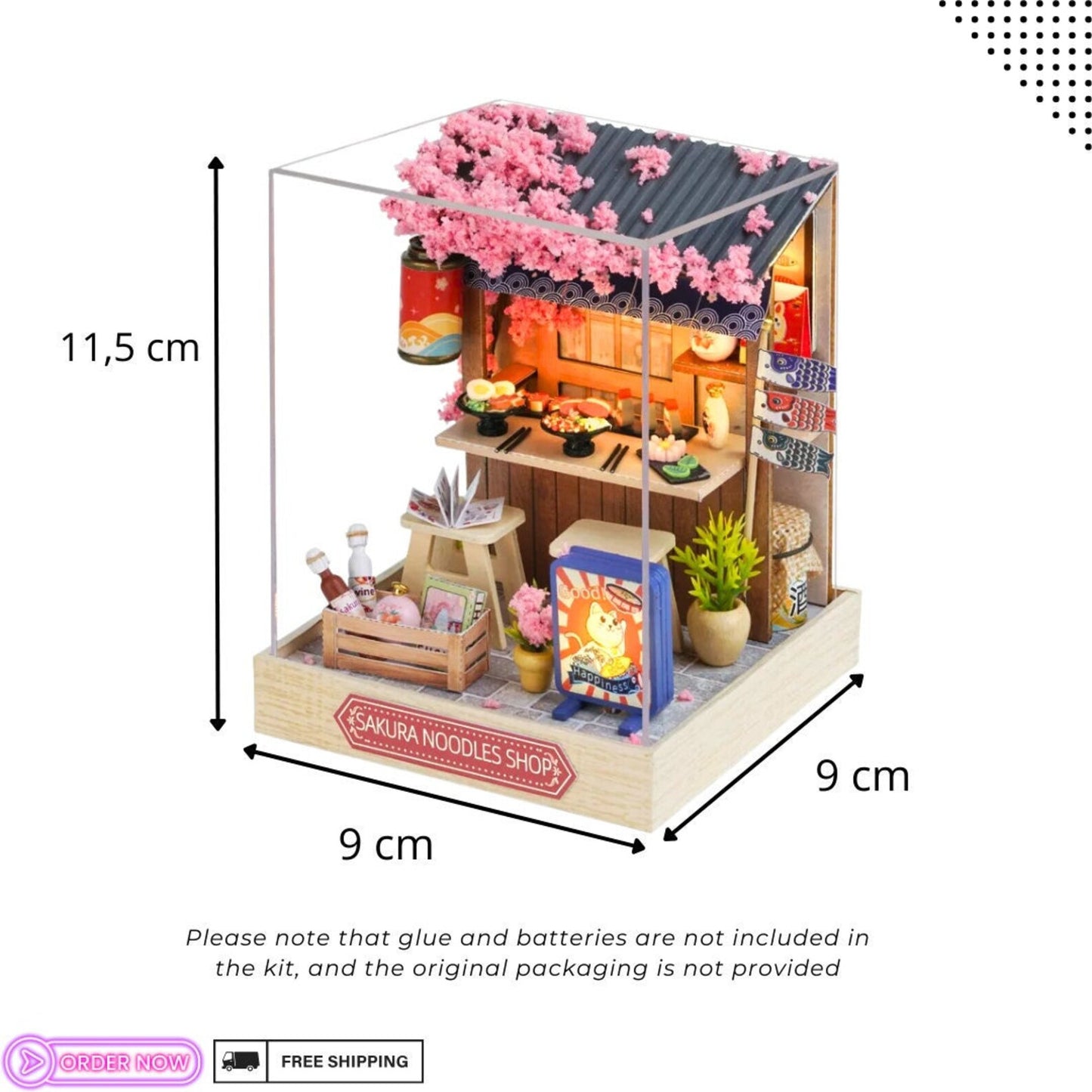 Cutefetti DIY Dollhouse - Corner of Happiness Series Miniature Kit - Sakura Noodle Shop