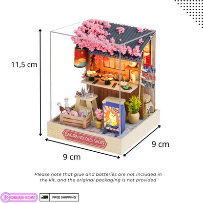 Cutefetti DIY Dollhouse - Corner of Happiness Series Miniature Kit - Sakura Noodle Shop
