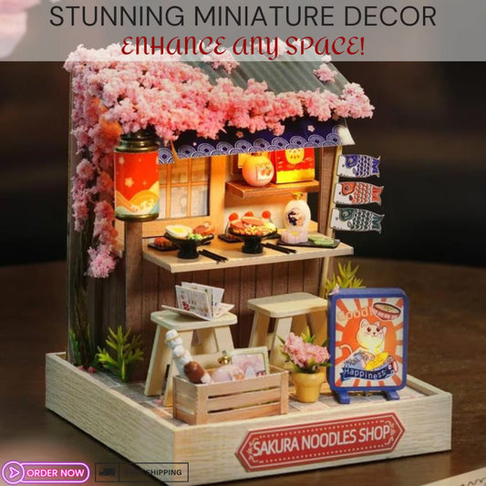Cutefetti DIY Dollhouse - Corner of Happiness Series Miniature Kit - Sakura Noodle Shop