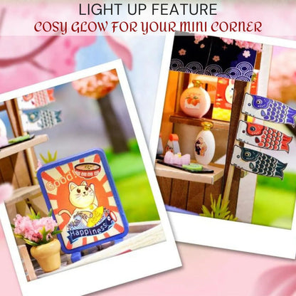 Cutefetti DIY Dollhouse - Corner of Happiness Series Miniature Kit - Sakura Noodle Shop
